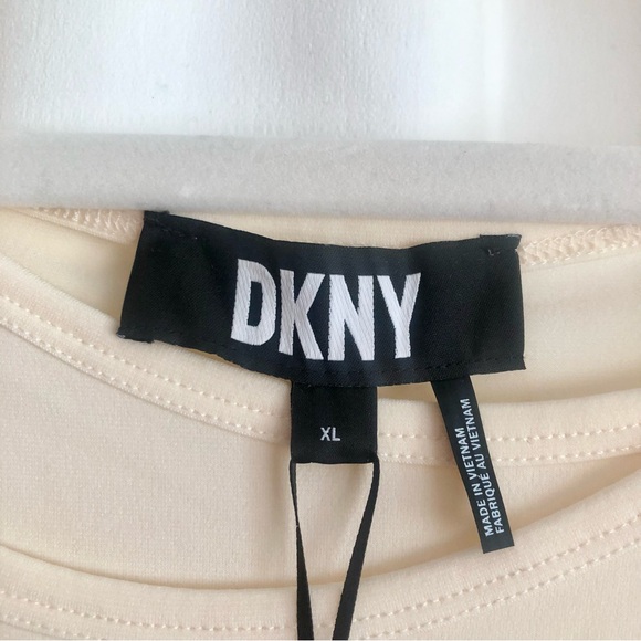 DKNY halter tank top sleeveless cream size XL NWT ivory poly span - Picture 2 of 6